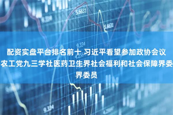 配资实盘平台排名前十 习近平看望参加政协会议的农工党九三学社医药卫生界社会福利和社会保障界委员
